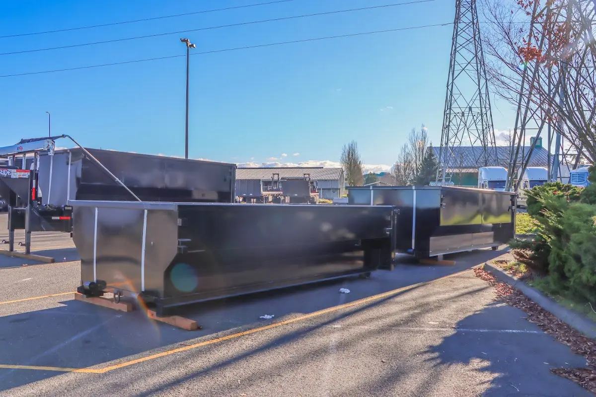 Roll-off dumpster ready for waste disposal at job site for 4 Yard Dumpster Rental in Azle